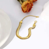 Stainless Steel Snake Chain Bracelet Wide Chain Bangles