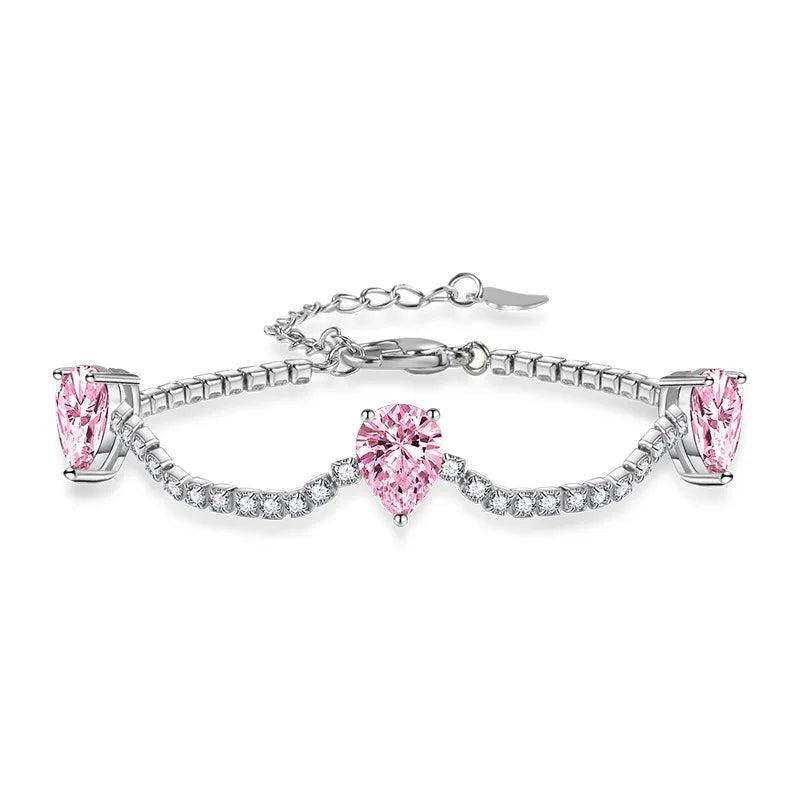 Multicolor CZ Drop Shape Bracelet for Women Wedding Jewelry UB0247