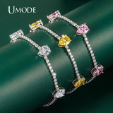 Multicolor CZ Drop Shape Bracelet for Women Wedding Jewelry UB0247