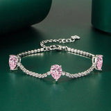 Multicolor CZ Drop Shape Bracelet for Women Wedding Jewelry UB0247