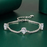 Multicolor CZ Drop Shape Bracelet for Women Wedding Jewelry UB0247