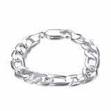 925 Silver 12mm Chain Bracelet Bangle for Men