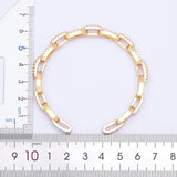 Zircon Geometric Crystal Open Bracelet Women Jewelry Party Gift