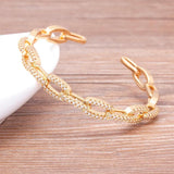 Zircon Geometric Crystal Open Bracelet Women Jewelry Party Gift