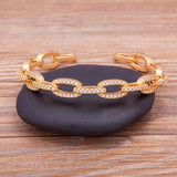 Zircon Geometric Crystal Open Bracelet Women Jewelry Party Gift
