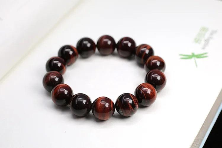Natural Red Tiger Eye Bracelet 6-12mm Round Gemstone Beads