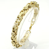 Men's Byzantine Chain Link Bracelet Stainless Steel 8mm Width
