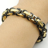 Men's Byzantine Chain Link Bracelet Stainless Steel 8mm Width