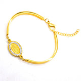 Crystal Buddha Bangle Bracelet Cuff