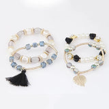 Bohemian Crystal Multi-layer Leaves Bracelet Tassel Multi-layer Bracelet