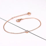 Rose Zircon Crystal Bracelet Charms 316L Stainless Steel Jewelry Woman Chain