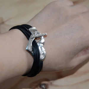 Bohemian Heart-shaped Leather Bracelet Vintage Couple Vacation Jewelry
