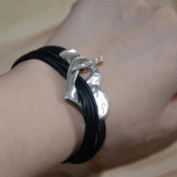 Bohemian Heart-shaped Leather Bracelet Vintage Couple Vacation Jewelry
