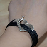 Bohemian Heart-shaped Leather Bracelet Vintage Couple Vacation Jewelry
