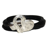 Bohemian Heart-shaped Leather Bracelet Vintage Couple Vacation Jewelry