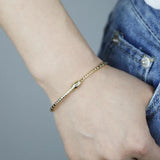 Clear Cz Snake Shaped Bracelet Silver Thin Band 60mm