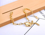 Heart Charm Bracelet Titanium Stainless Steel Bohemia Party Chain Link JB21098