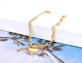 Heart Charm Bracelet Titanium Stainless Steel Bohemia Party Chain Link JB21098