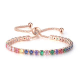 Adjustable Multicolor Tennis Bracelet - Rainbow Zircon Charm Hand Chain