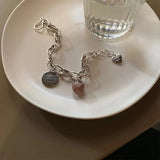 Women's Silver Bracelet with English Tag - Charming Anniversary Jewelry