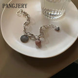 Women's Silver Bracelet with English Tag - Charming Anniversary Jewelry