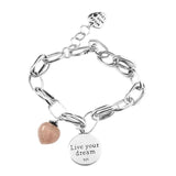 Women's Silver Bracelet with English Tag - Charming Anniversary Jewelry