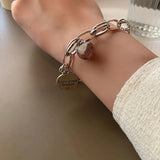 Women's Silver Bracelet with English Tag - Charming Anniversary Jewelry