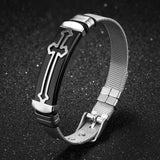 Men's Adjustable Cross Steel Mesh Chain Bracelet