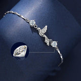 925 Silver Flying Bird Crystal Bracelet for Women Girl