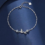 925 Silver Flying Bird Crystal Bracelet for Women Girl