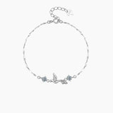 925 Silver Flying Bird Crystal Bracelet for Women Girl