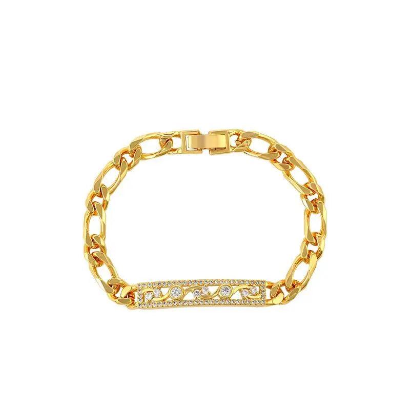 Zircon Chain Bracelet 17.4cm for Men Women