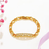 Zircon Chain Bracelet 17.4cm for Men Women