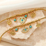 Vintage Zircon Shell Evil Eye Bracelet for Women