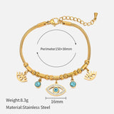 Vintage Zircon Shell Evil Eye Bracelet for Women