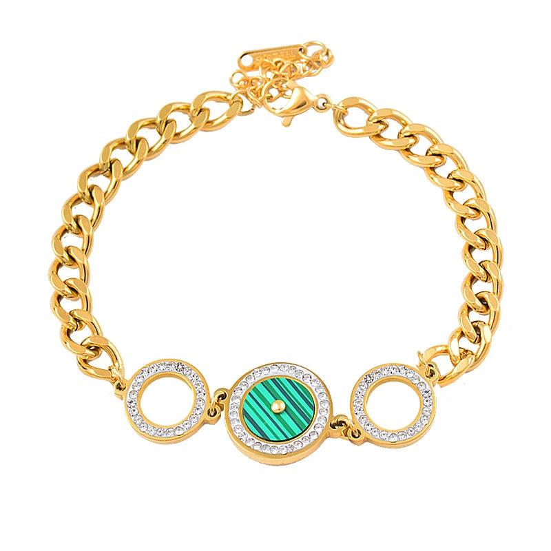 316L Stainless Steel Bracelet Green Circle Acrylic Jewelry Bracelets