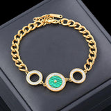 316L Stainless Steel Bracelet Green Circle Acrylic Jewelry Bracelets