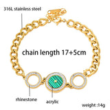 316L Stainless Steel Bracelet Green Circle Acrylic Jewelry Bracelets