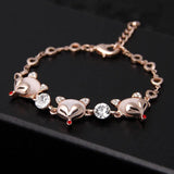Zircon Rose Animal Chain Fox Bracelets For Women