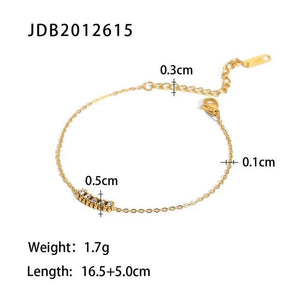 Youthway CZ Bracelet Stainless Steel Chain Adjustable Charm Jewelry