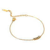 Youthway CZ Bracelet Stainless Steel Chain Adjustable Charm Jewelry