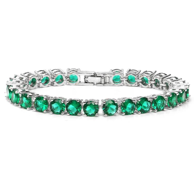 Green CZ Bracelet Classic Shape Wedding Party