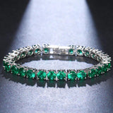Green CZ Bracelet Classic Shape Wedding Party