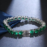 Green CZ Bracelet Classic Shape Wedding Party