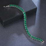 Green CZ Bracelet Classic Shape Wedding Party