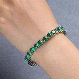 Green CZ Bracelet Classic Shape Wedding Party