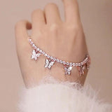 Micro Inlaid Butterfly Charm Bracelet Pendant