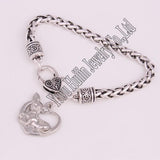 Rhodium Plated Chihuahua Dog Bracelet Charm Link Chain Jewelry