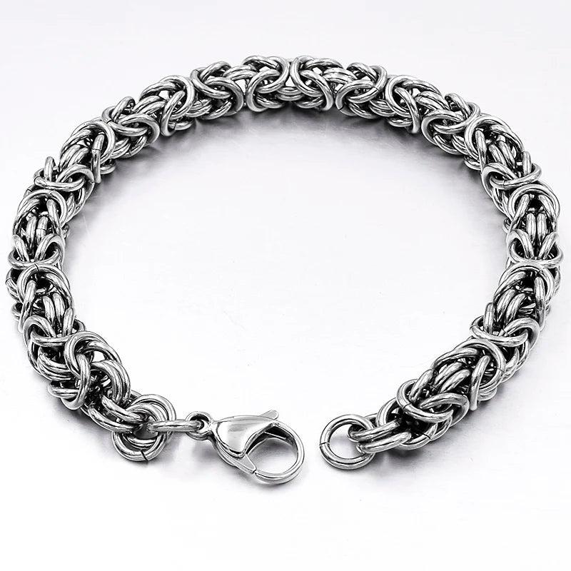 6mm Stainless Steel Byzantine Chain Bracelet Mens Jewellery