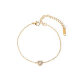 Zircon Heart Bracelet Stainless Steel Women's Jewelry Gift